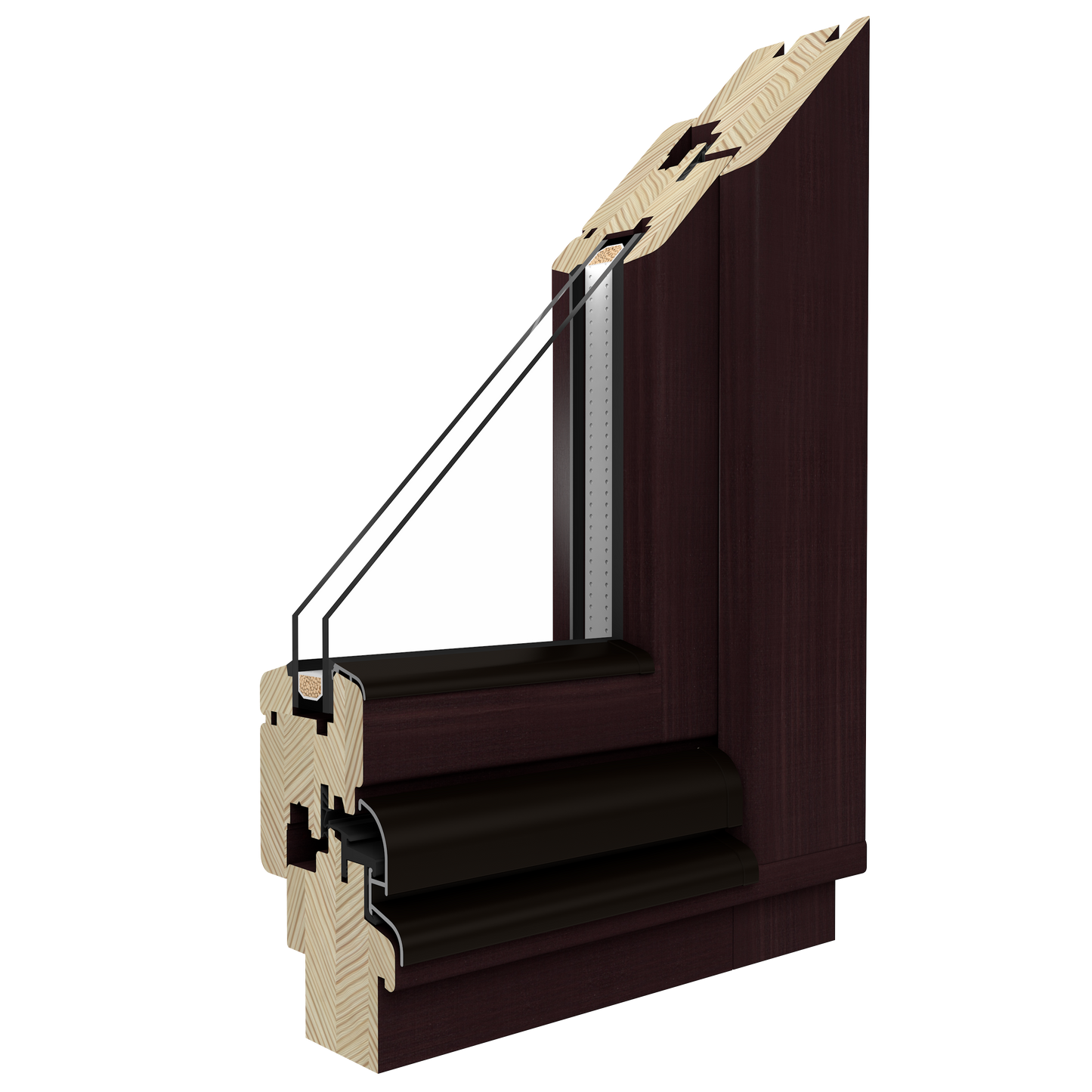 Softline 68 Pine Windows 3prt 2TT side fixed post-LR