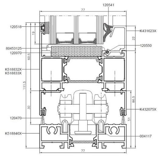 MB77 Bifold doors
