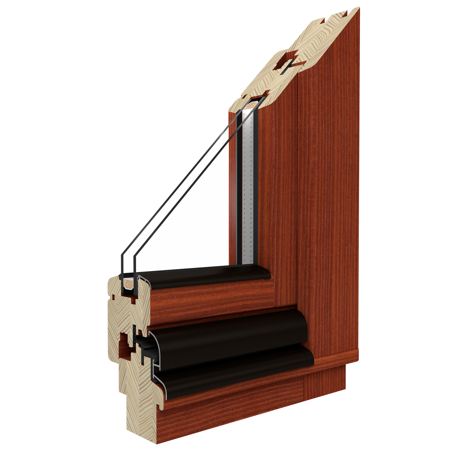 Softline 68 Pine Windows 3prt 2TT side fixed post-LR