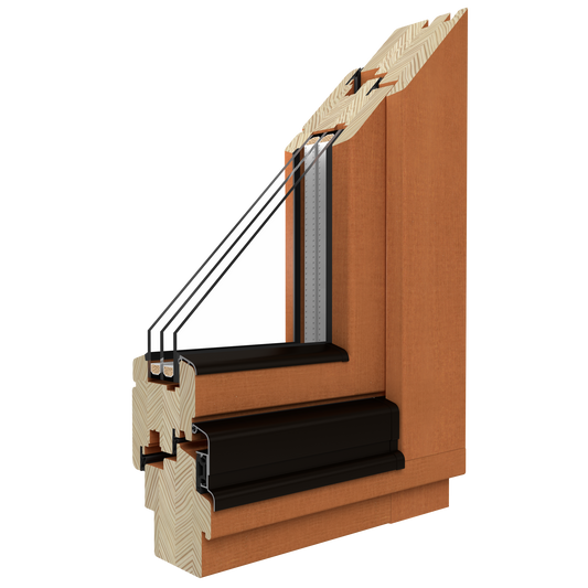 Softline 78 Pine Windows 3 part TT middle fixed