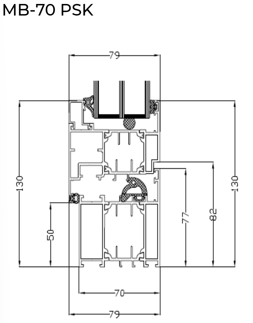 MB 70/MB 70HI PSK Aluminium Tilt and Glide Patio doors