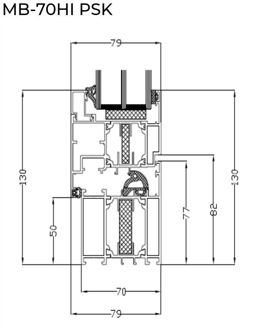 MB 70/MB 70HI PSK Aluminium Tilt and Glide Patio doors