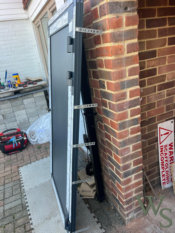 Aluminium Side Door with Mouting Anchors - Side View