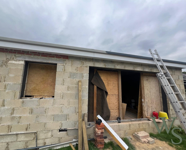 Hole Preperation before a UPVC Window and French Door Installation into an Extension