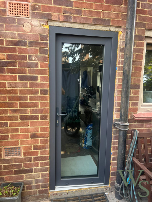 Installed Garden Door After Expansing Foam Injection