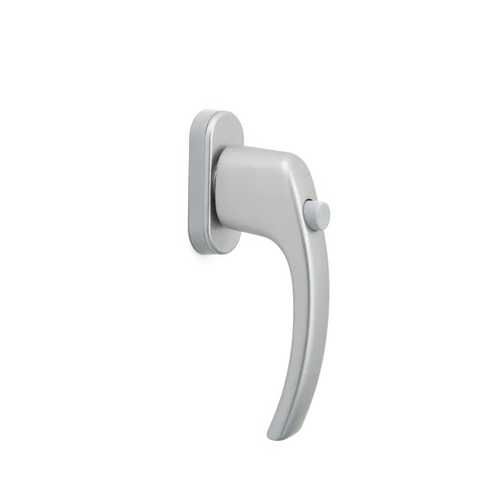 Window handle with a button - silver