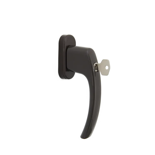 Window handle with a key - RAL8019
